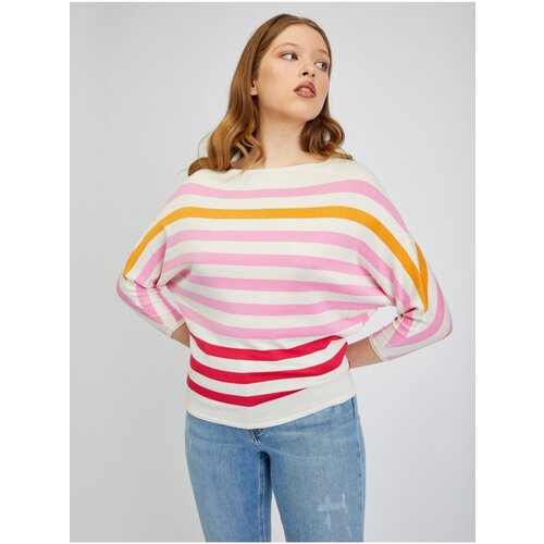 Orsay Pink-cream Women's Striped Sweater - Women Cene