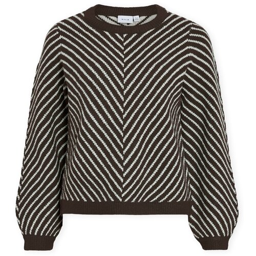 Vila Puloverji Khaia Knit - Coffee Bean Kostanjeva Slike