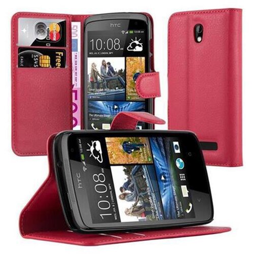 Cadorabo Ohišje, združljivo z HTC Desire 500 v rdeče sladkorno jabolko - Zaščitni ovitek z magnetnim zapiranjem, stoječo funkcijo in režo za kartice, (20557666) Cene