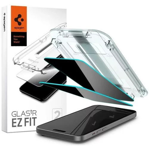 Spigen GLAS.tR EZ Fit zasebnostna zaščita za steklo iPhone 15 Plus z aplikatorjem (2 Pack)