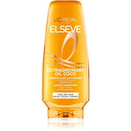 L&amp;acute;Or&amp;eacute;al Paris Elseve Extraordinary Oil Coconut hranilni balzam za normalne do suhe lase 200 ml Slike