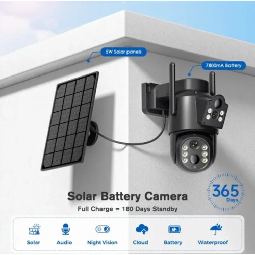 Gmb CAM-IP4MP-TQ7 kamera 4MP(2mp+2mp) H.265 eu solar camera, 2 inch, icsee app, 2.8mm, IP66 Cene