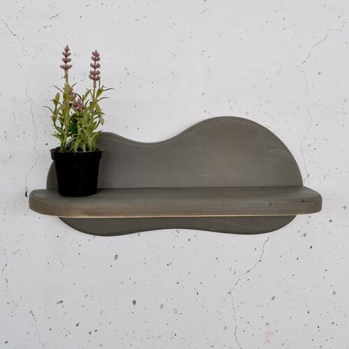 Hanah home Meh222 Grey Decorative Wooden Wall Shelf Cene