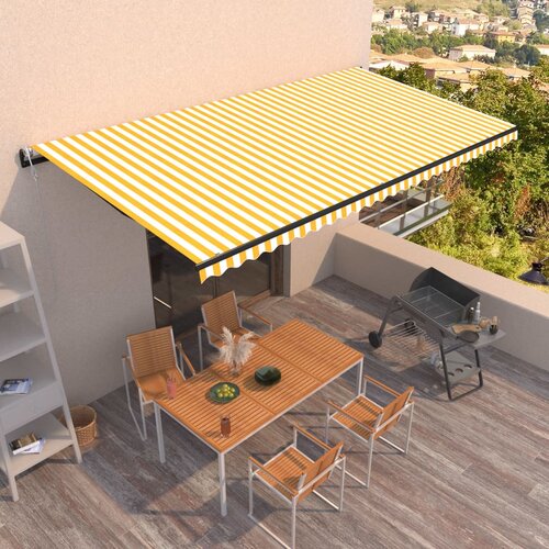 Tenda na automatsko uvlačenje 600x350 cm žuto-bijela Cijene