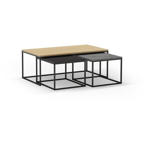 Marckeric Sivi/u prirodnoj boji stolići za kavu u setu 3 kom 60x110 cm Camelia &amp;ndash; Slike