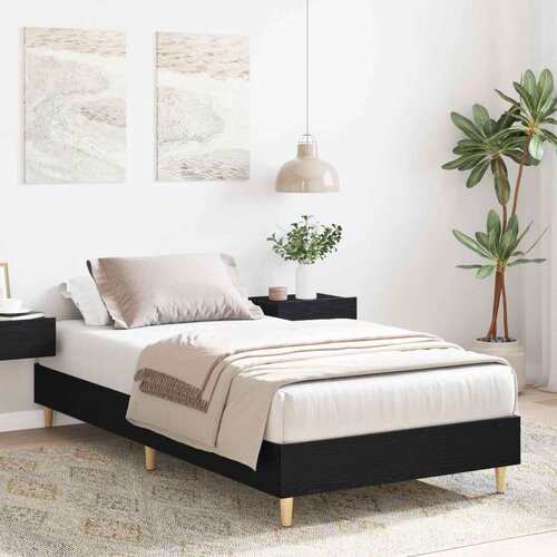  Okvir za krevet Crni hrast 80 x 200 cm Konstruirano drvo - Crni hrast Cijene