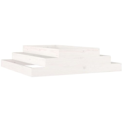 Maison Chic Visoka greda - Greda - Cvetlični Lonec bela 110x110x27 cm trdna borovina, (21789276) Slike