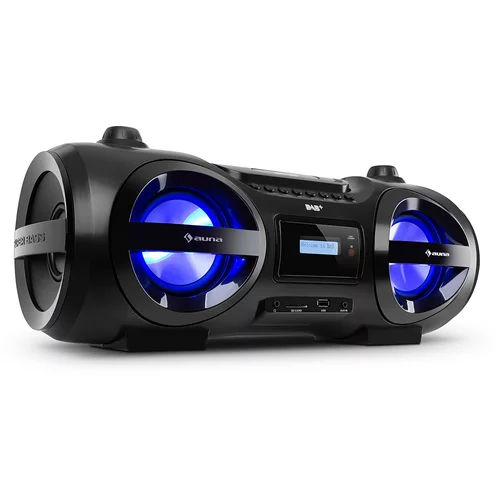 Auna Soundblaster, DAB, Boombox, Bluetooth, CD/MP3/USB/AUX, DAB+/UKW, LED, 50Wmax.