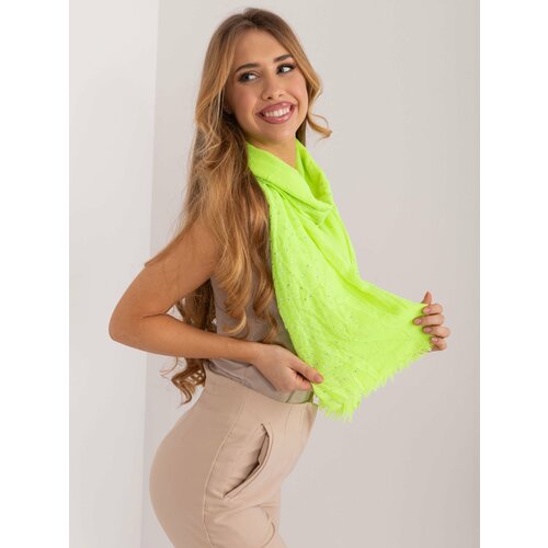 Fashion Hunters Fluo yellow long scarf with appliqués Cene