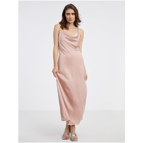 Vila Old Pink Ladies Satin Maxishdress Ravenna - Ladies Slike