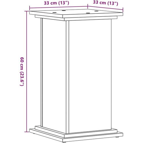 VidaXL Stojalo za rastline rjavi hrast 33x33x60 cm inženirski les Slike