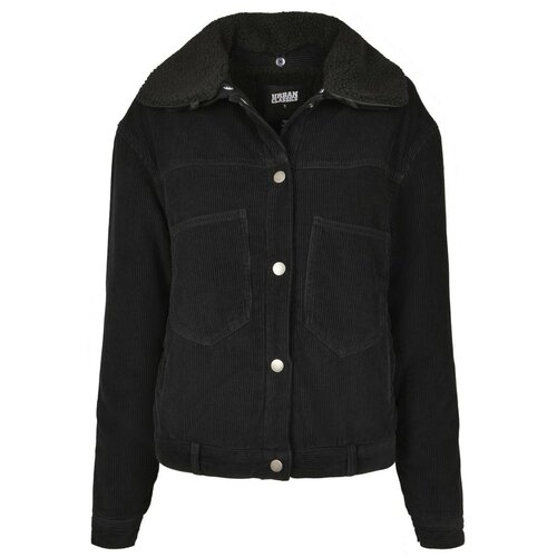 Urban Classics Ladies Oversized Corduroy Sherpa Jacket Black/black Cene