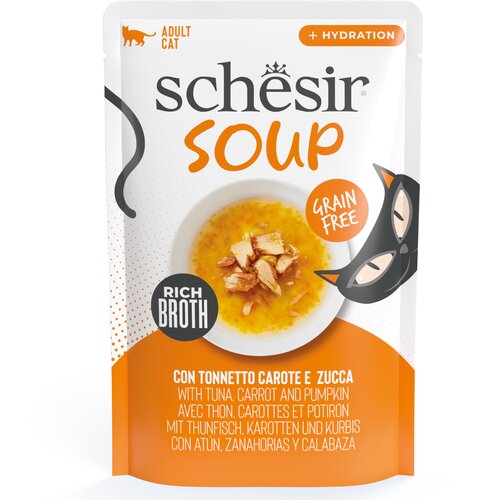  Ekonomično pakiranje Schesir Cat Soup 24 x 40 g - Tuna, mrkva i bundeva Cijene