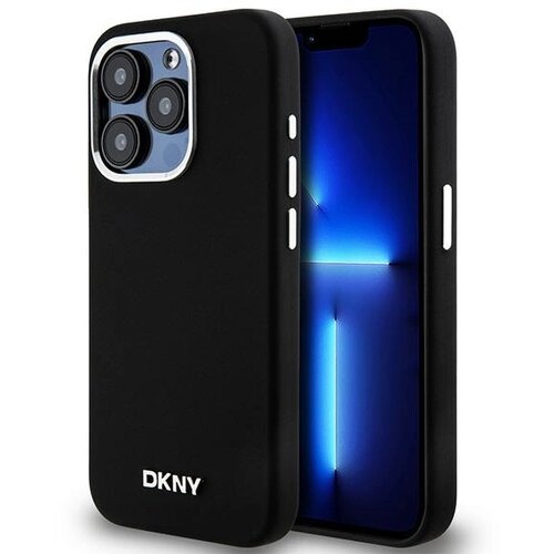 Dkny TEKOČI SILIKONSKI MAJHNI KOVINSKI OVITEK LOGO ZA MAGSAFE ZA IPHONE 14 PRO ČRN, (21898864) Cene
