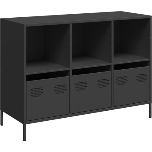 Maison Chic Komoda - Predalnik črna 101,5x39x73,5 cm hladno valjano jeklo, (21718561) Slike