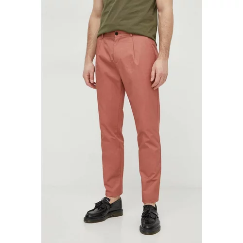 Sisley Pamučne hlače boja: ružičasta, ravni kroj