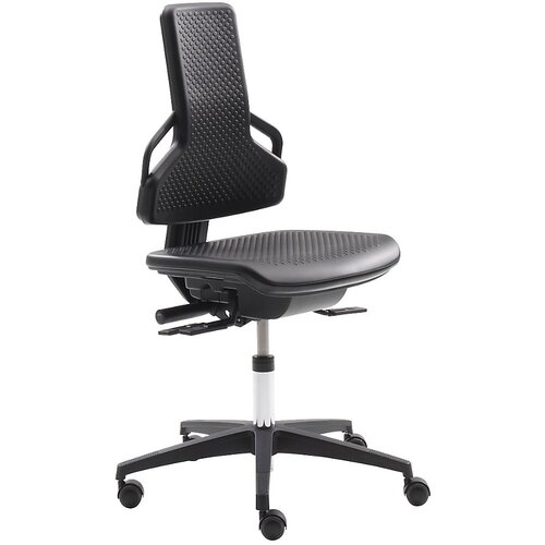 Dauphin Vrtljiv delovni stol, s kolesi, PU-pena, črna Cene