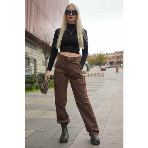 Madmext Pants - Brown - Relaxed Cene