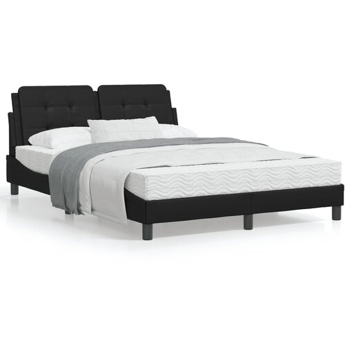 VidaXL Okvir za krevet s uzglavljem crni 140x190 cm od umjetne kože Slike