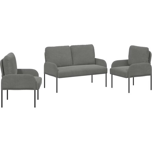 vidaXL Setovi sofa 3 pcs Tamno siva 115 x 56 x 80 cm &Scaron;perploča - Tamno siva Cijene