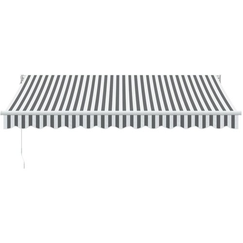 Tenda na uvlačenje antracit-bijela 3,5x2,5 m tkanina i aluminij Slike