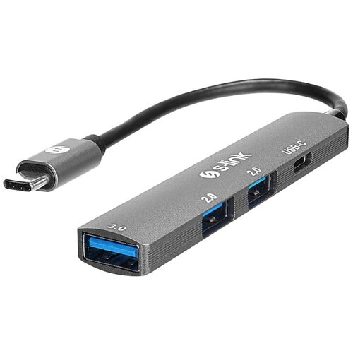 SLINK USB HUB S-link SWV-USBC023 4 in 1 Gray Metal TypeC to 2*USB2.0 USB 3.0, PD Type C Adapter, 39871 Cijene