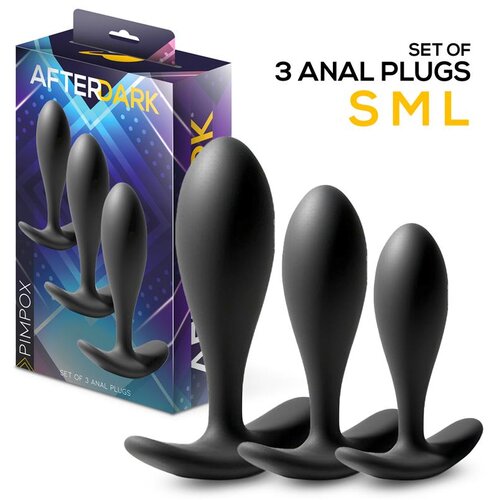 Afterdark Pimpox Set of 3 Anal Plugs Black Slike