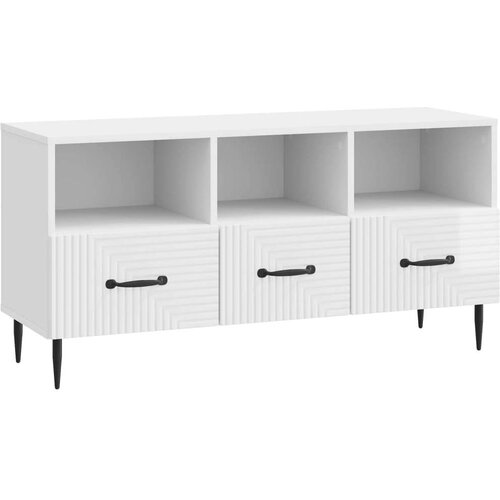 TV omarica Bela visok sijaj 102 x 34,5 x 50 cm Inženirski les, (5000210484) Cene