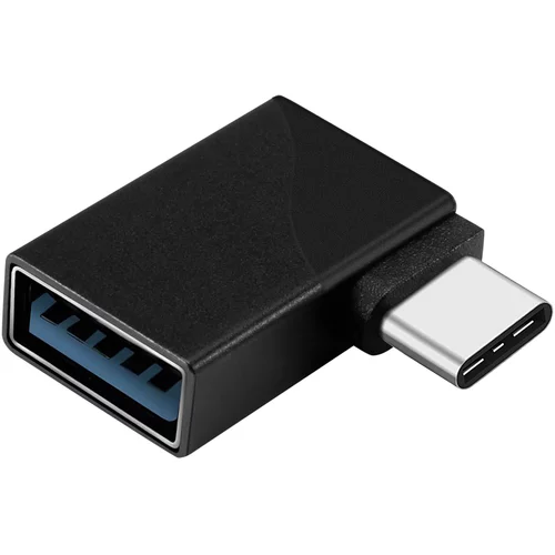 AVIZAR Kotni adapter USB 3.0 na USB-C s sinhronim polnjenjem – crn, (21123592)