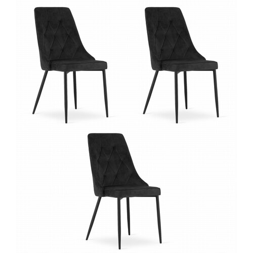 Brandless Stol IMOLA - črni žamet x 3, (22030692) Slike