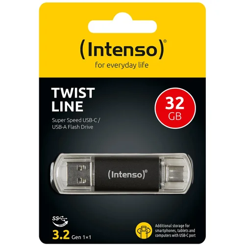  (Intenso) USB Flash drive 32GB, USB 3.2, USB-C, USB-A, Twist Line – USB3.2-32GB/Twist Line