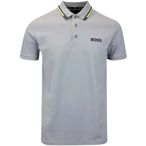 Boss Paddy Pro Polo Shirt Dark Grey/Yellow Siva Slike