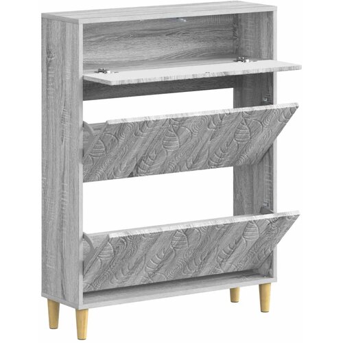  Ormar za cipele DELFT 78 x 24 x 103 cm Konstruirano drvo - Siva Sonoma Slike