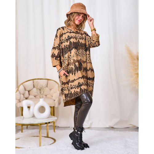 Resti Patterned women's light brown dress Cijene