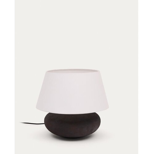 Kave Home Crno-bijela stolna lampa s tekstilnim sjenilom (visina 35 cm) Nessi &amp;ndash; Slike