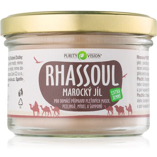 Purity Vision Rhassoul Maroška glina za pripravo mask za obraz, pilingov, mil in šamponov 200 g Cene