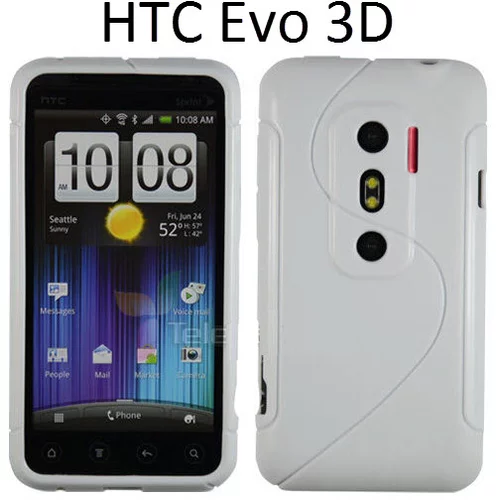  Gumijasti / gel etui S-Line za HTC EVO 3D - beli