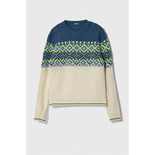 United Colors Of Benetton Dječji pulover s postotkom vune boja: bež