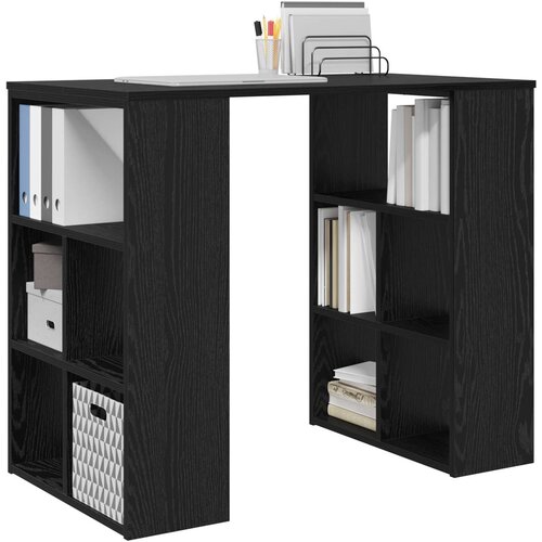 Stol s policom Crni hrast 90 x 50 x 75 cm Konstruirano drvo Slike
