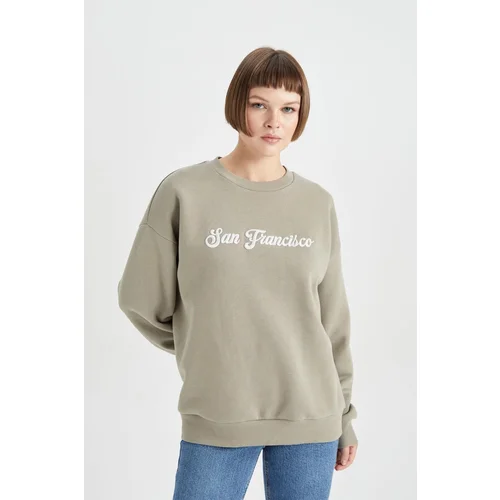 Defacto Relax Fit Crew Neck Thick Sweatshirt