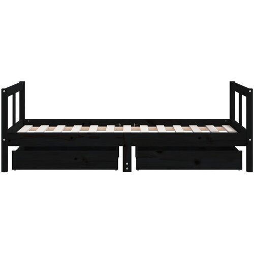  Okvir za dječji krevet s ladicama crni 80 x 160 cm od borovine Slike