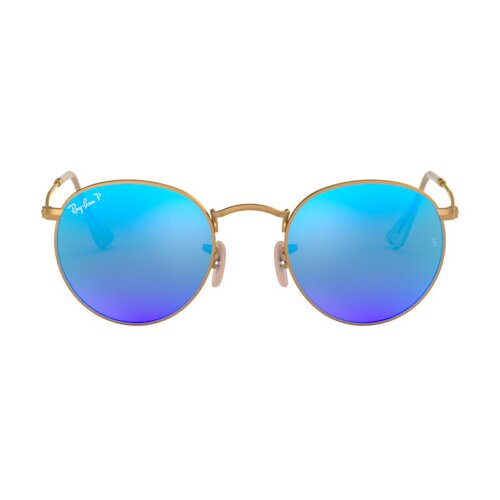 Ray-ban Round Metal Flash Lenses RB3447 112/4L Polarized L (50) Zlata/Modra Cene