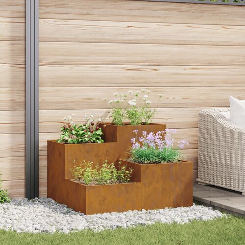 vidaXL Vrtna saksija Corten jeklo Jeklo 100 x 100 x 60 cm Cene