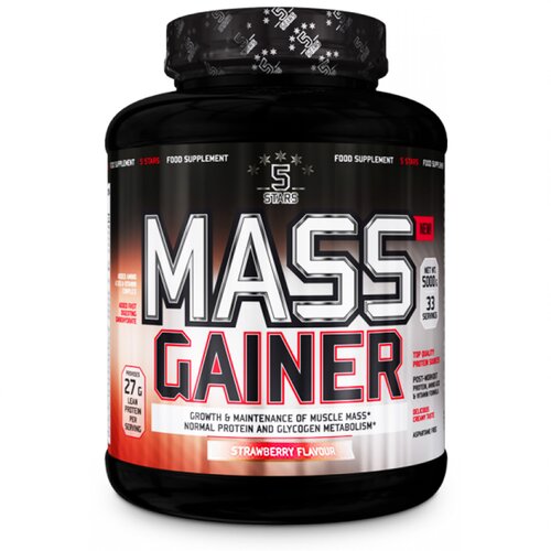 5 STARS Mass Gainer ugljeni hidrati jagoda, 5kg Cene