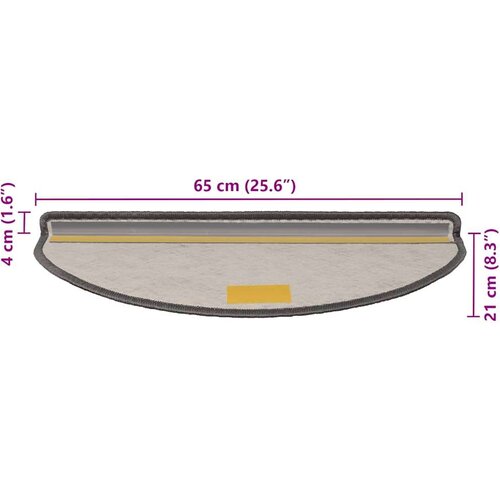 VidaXL Samoljepljivi otirači za stepenice 30 kom 65x21x4 cm smeđe bež Slike