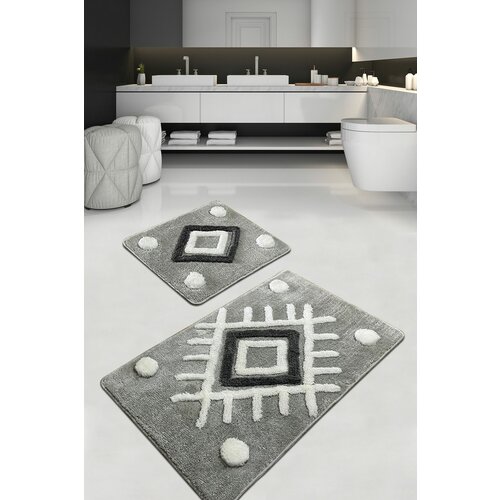  punica - grey grey acrylic bathmat set (2 pieces) Cene