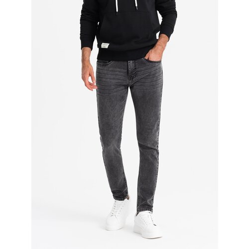 Ombre Men's tailored denim SLIM FIT pants with elastane - graphite Cijene