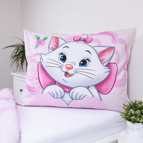Jerry Fabrics Ružičasta pamučna dječja posteljina za krevet za jednu osobu 140x200 cm Marie Cat &amp;quot;Pink&amp;quot; &amp;ndash; Slike