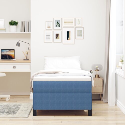 VidaXL Krevet Plavi Drvo, Tkanina 90 x 200 cm Krevet s platformom Slike