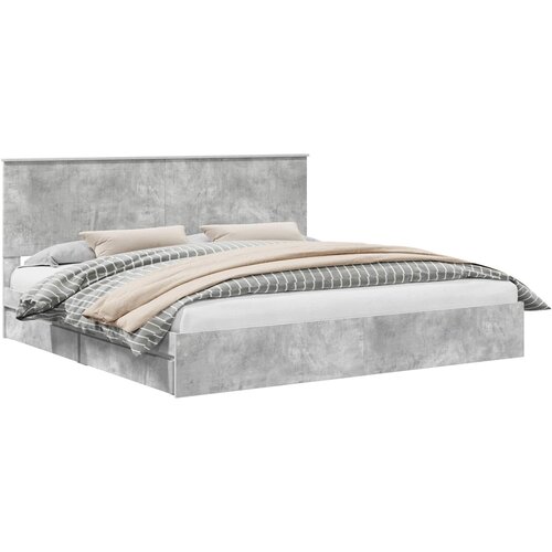 vidaXL Postelja s shranjevanjem z vzglavjem Betonsko siva 200 x 200 cm, (5000106096) Cene